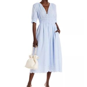 Aqua Sky Blue Midi Dress